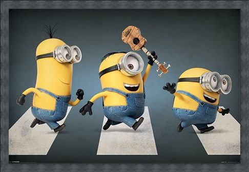 Framed Framed Minions Abbey Road - Stuart, Kevin and Bob