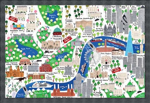 Framed Framed An Alternative Map Of London - Jamie Malone