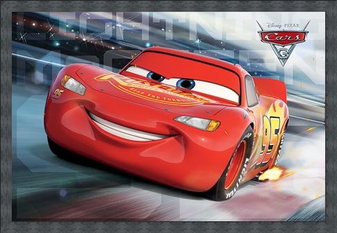 Framed Framed Lighting McQueen - Race Time - Cars 3