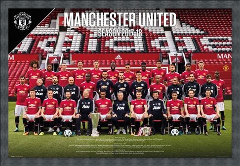 Framed Framed Team Photo 17-18 - Manchester United