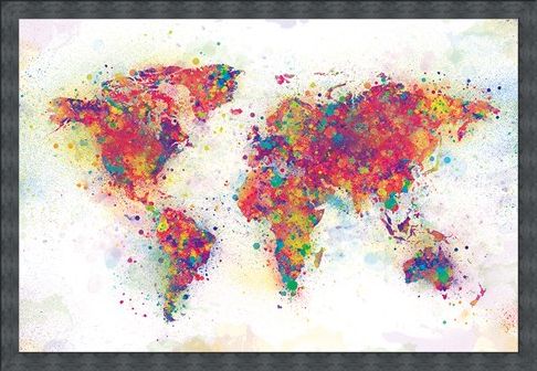 Framed Framed Colour Splash - World Map