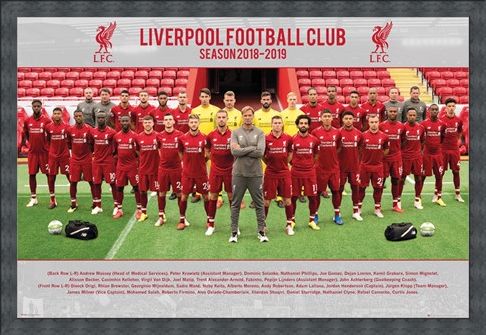 Framed Framed Team Photo 18-19 - Liverpool