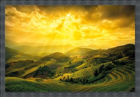 Framed Framed Rice Fields Of Yên Bái - Mountain Masterpiece