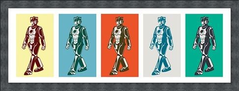 Framed Framed Pop Art Style Cybermen - Doctor Who
