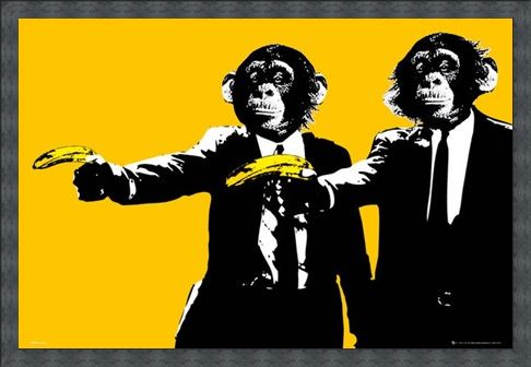 Framed Framed Hands Up! - Monkeys With Bananas