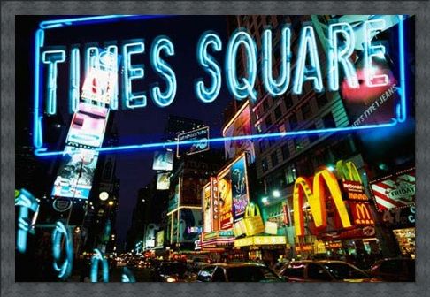 Framed Framed Neon Times Square - New York Night