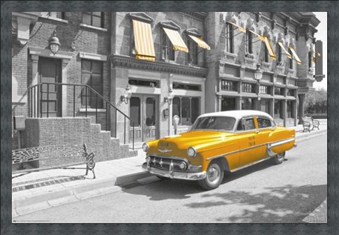 Framed Framed Taxi! - Yellow Cab In Manhattan