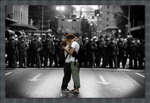 Framed Framed An Act of Defiance - Protest Kiss