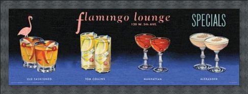 Framed Framed Flamingo Lounge - Cocktails All Around!