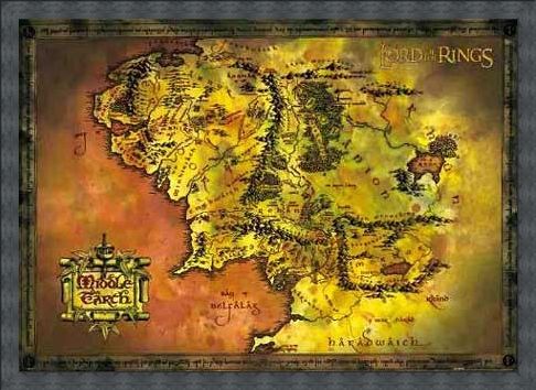 Middle Earth Map, Lord of the Rings Poster - Buy Online