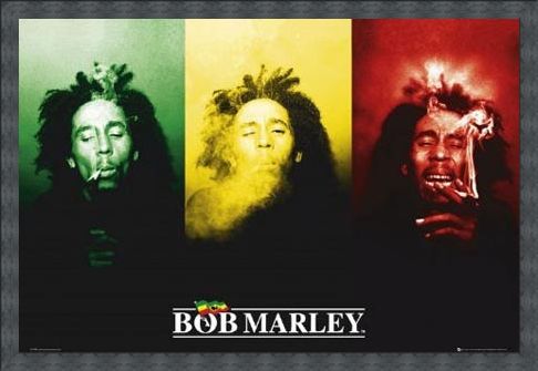 Framed Framed Ganja in Green, Red and Gold - Bob Marley