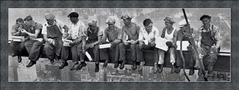 Framed Framed Men On A Girder Eating Lunch - New York City Collection
