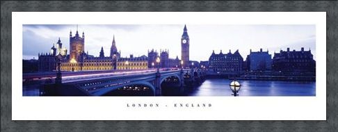 Framed Framed Dusk over Westminster - London