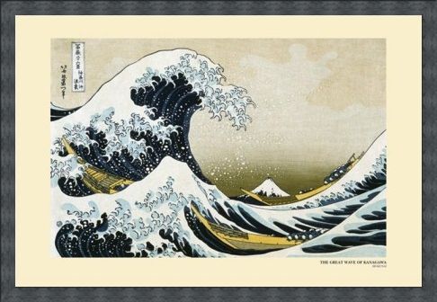Framed Framed The Great Wave off Kanagawa, 1831-33 - Katsushika Hokusai