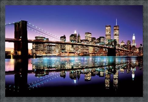 Framed Framed Twilight Technicolor - Brooklyn Bridge