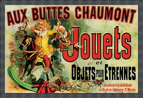 Framed Framed Aux Buttes Chaumont Jouets - Vintage Advertising Poster