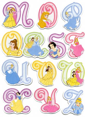 Beautiful Princess 3D Alphabet Stickers, Disney Princess Stickers: 48cm ...