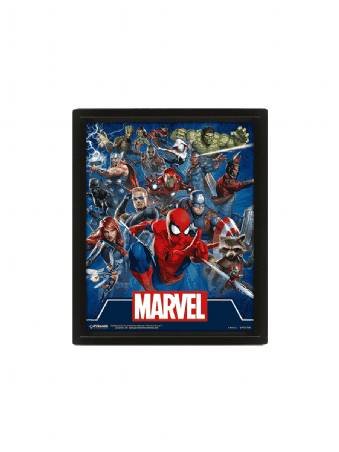 Marvel Comics Poster Cinematic Icons 3D Framed Lenticular 20x25cm 
