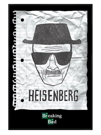 Gloss Black Framed Heisenberg Wanted Poster - Breaking Bad