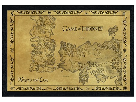 printable free children's map world Antique Map, Thrones Framed Map Wooden Black Of Game