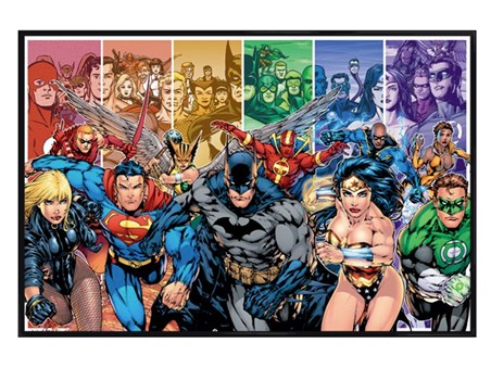 Gloss Black Framed Justice League of America - DC Comics