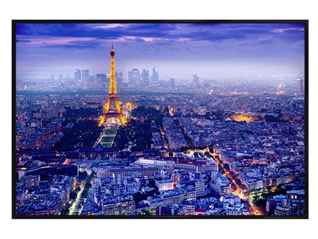 Gloss Black Framed View Over Paris - Eiffel Tower