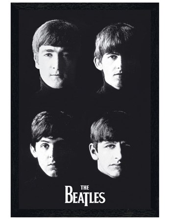 Black Wooden Framed Liverpool Lads - The Beatles