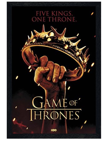 Black Wooden Framed Five Kings. One Throne. - Game of Thrones