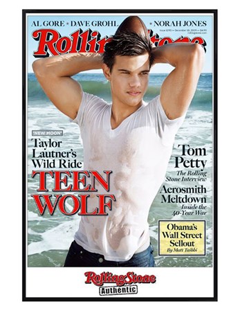 Gloss Black Framed Rolling Stone Cover - Taylor Lautner