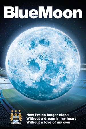 Blue Moon, Manchester City Football Club Poster - PopArtUK