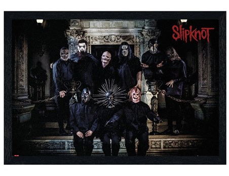 Black Wooden Framed Slipknot Band Line Up - Masked Musicians