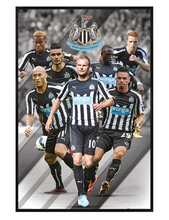 Gloss Black Framed Star Players - Newcastle United Football Club 2014/15