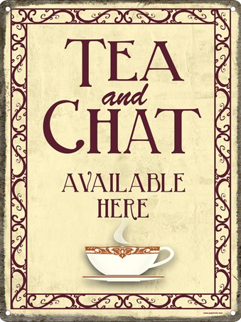 A Friendly Cuppa!, Available Here Mini Tin Sign - Buy Online