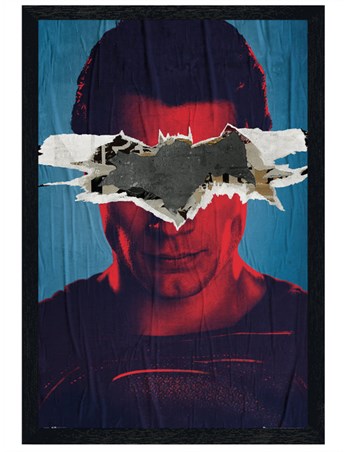 Black Wooden Framed Superman Versus Batman - DC Comics