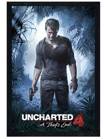 Black Wooden Framed A Thiefs End - Uncharted 4