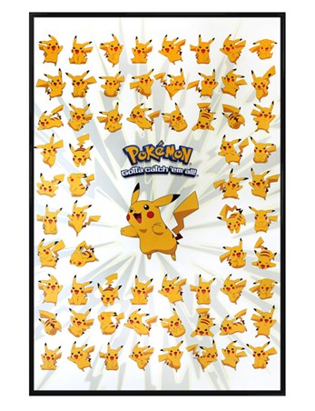 Gloss Black Framed Pikachu - Pokemon