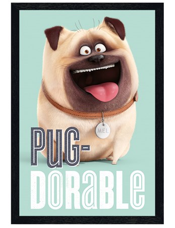 Black Wooden Framed Pug-dorable - The Secret Life Of Pets