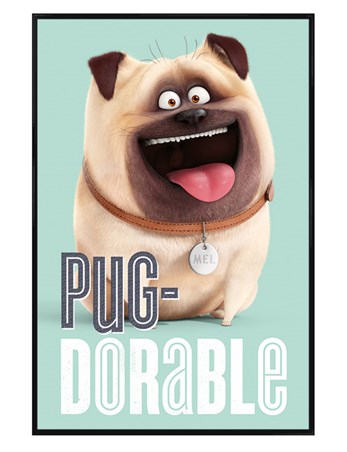 Gloss Black Framed Pug-dorable - The Secret Life Of Pets