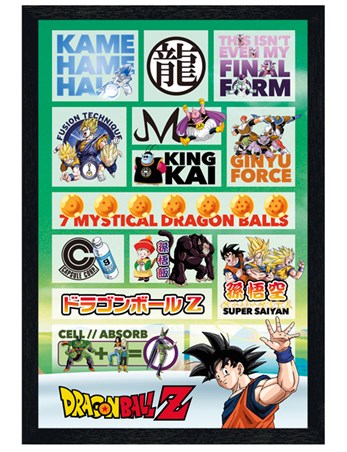 Black Wooden Framed An Anime Infographic - Dragon Ball Z