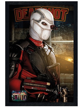 Black Wooden Framed Deadshot - Suicide Squad
