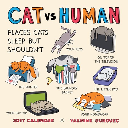 The Life Of A Cat Owner, Cat Vs Human Square Calendar - PopArtUK