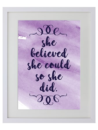 She Believed She Could So She Did, White Wooden Poster - Buy Online