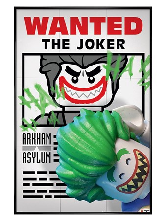 Gloss Black Framed Wanted The Joker - Lego Batman