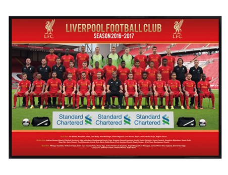 Gloss Black Framed Team Photo 16/17 - Liverpool FC
