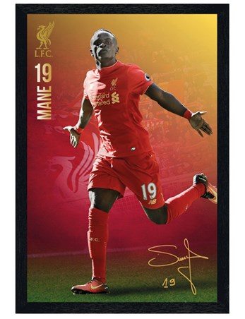 Black Wooden Framed Mane 16/17 - Liverpool Football Club