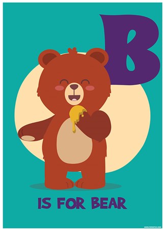 B...Is For Bear, Animal Alphabet Poster - Buy Online