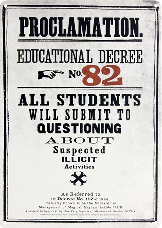 images decree Harry Proclamation Educational Potter No 82, Decree Tin