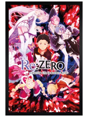 Black Wooden Framed Key Art - Re Zero