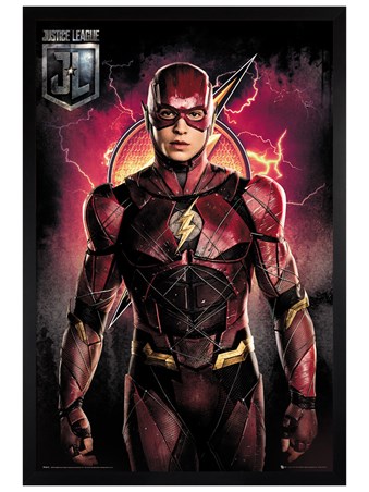 Black Wooden Framed Flash Solo - Justice League