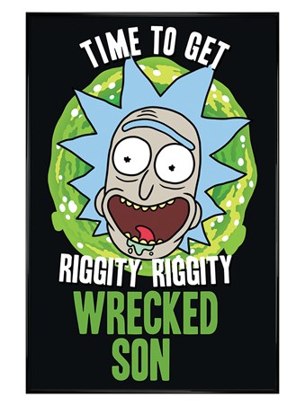 Gloss Black Framed Wrecked Son - Rick and Morty